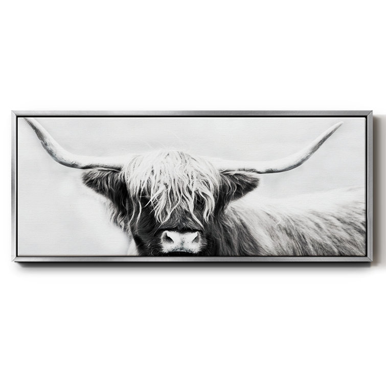 Union Rustic Highland Longhorn Framed On Canvas Print Wayfair